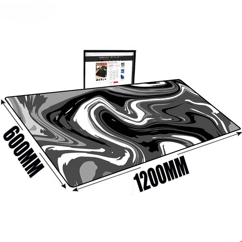 Desk Setup Laptop And Pc - Large Mat Mouse Pad Fluid Art