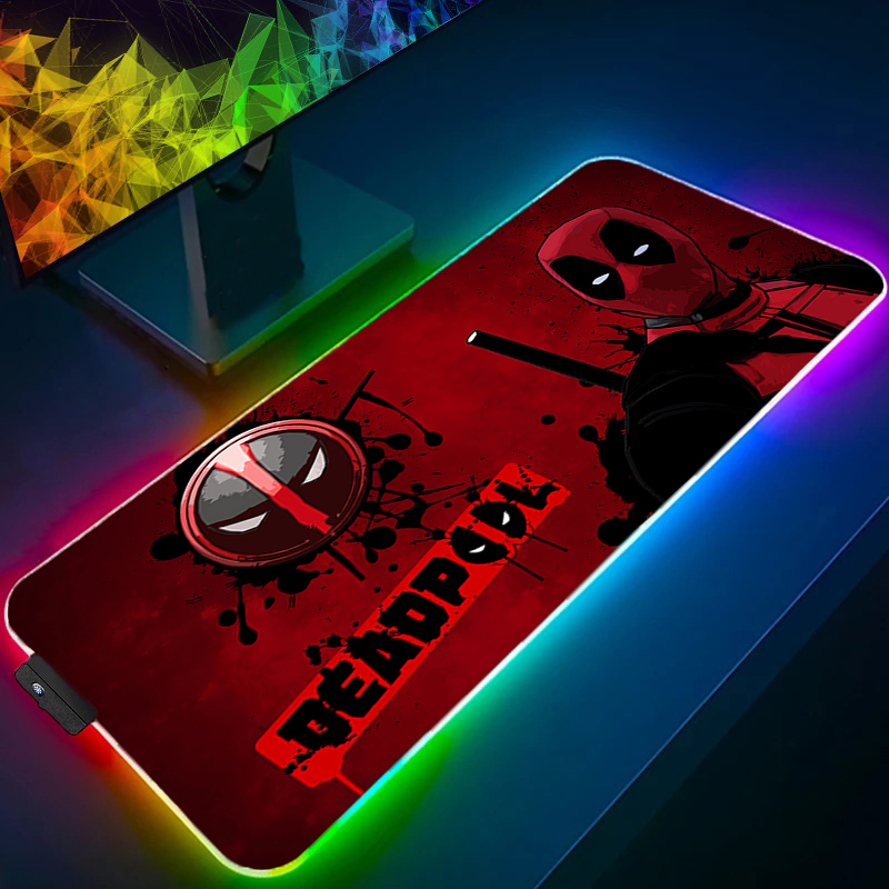 Desk Setup Accessories - LED Mouse Pad Gaming Backlight Lock