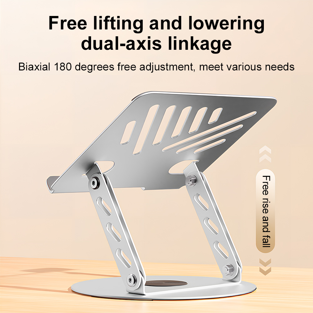 Desk Setup Home Office - 360° Rotating Laptop Stand Adjustable Foldable