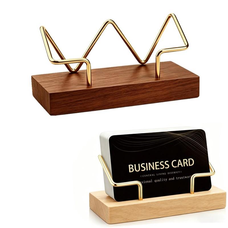 Desk Setup Home Office - 【A8】Wooden Business Card Holder Organizer Office