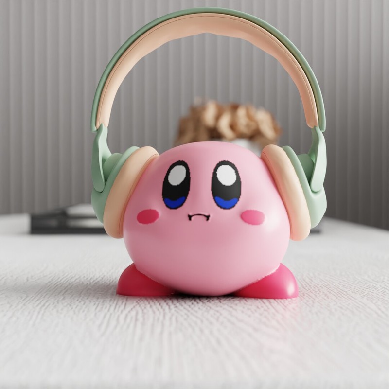 Desk Setup Home Office - MSKA Headphone Stand Kirby Cute Cartoon