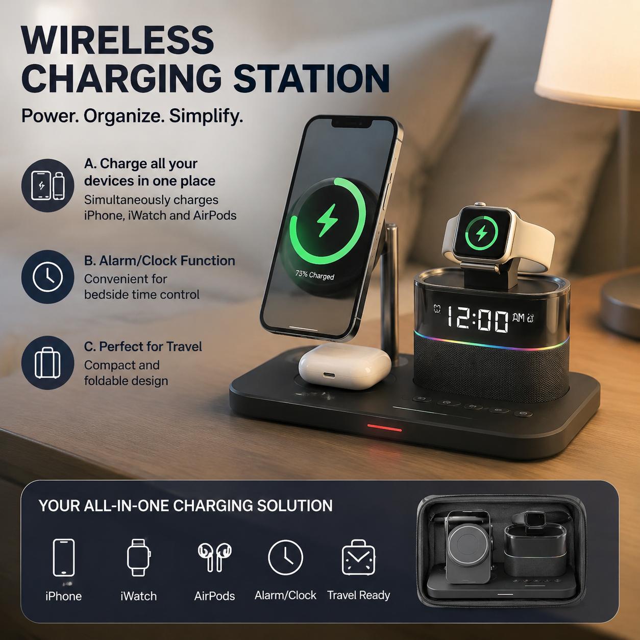 Magnetic Wireless Charging Sta - огляд і ціна Desk Setup Home Office