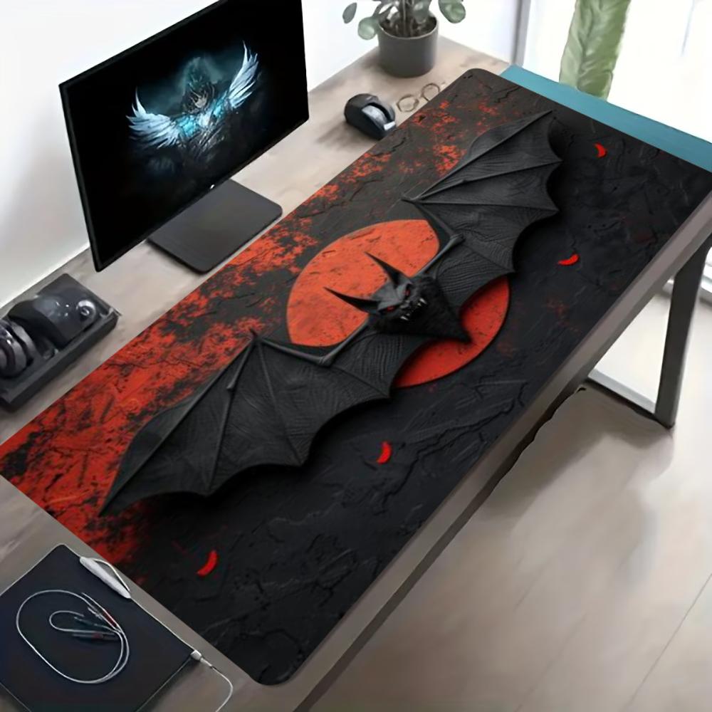 Dark Red Bat Pattern Large Gam - огляд і ціна Desk Setup Red
