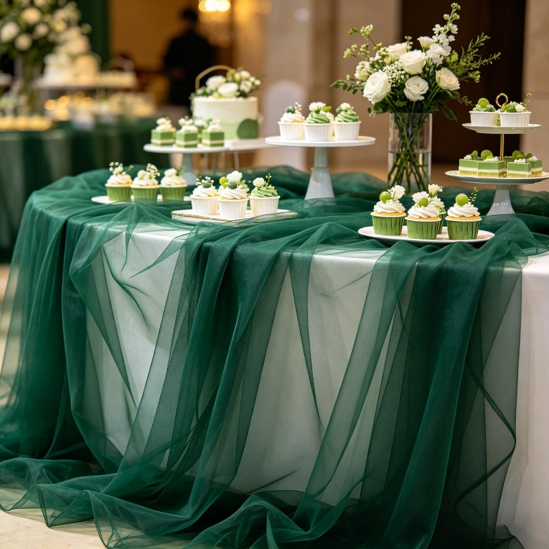 Dark Green Sheer Tulle Fabric  - огляд і ціна Desk Setup Dark