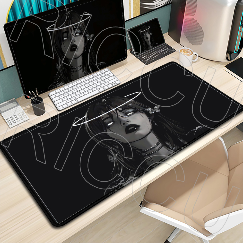 Anime Girl Black Dark style Nu - огляд і ціна Desk Setup Dark