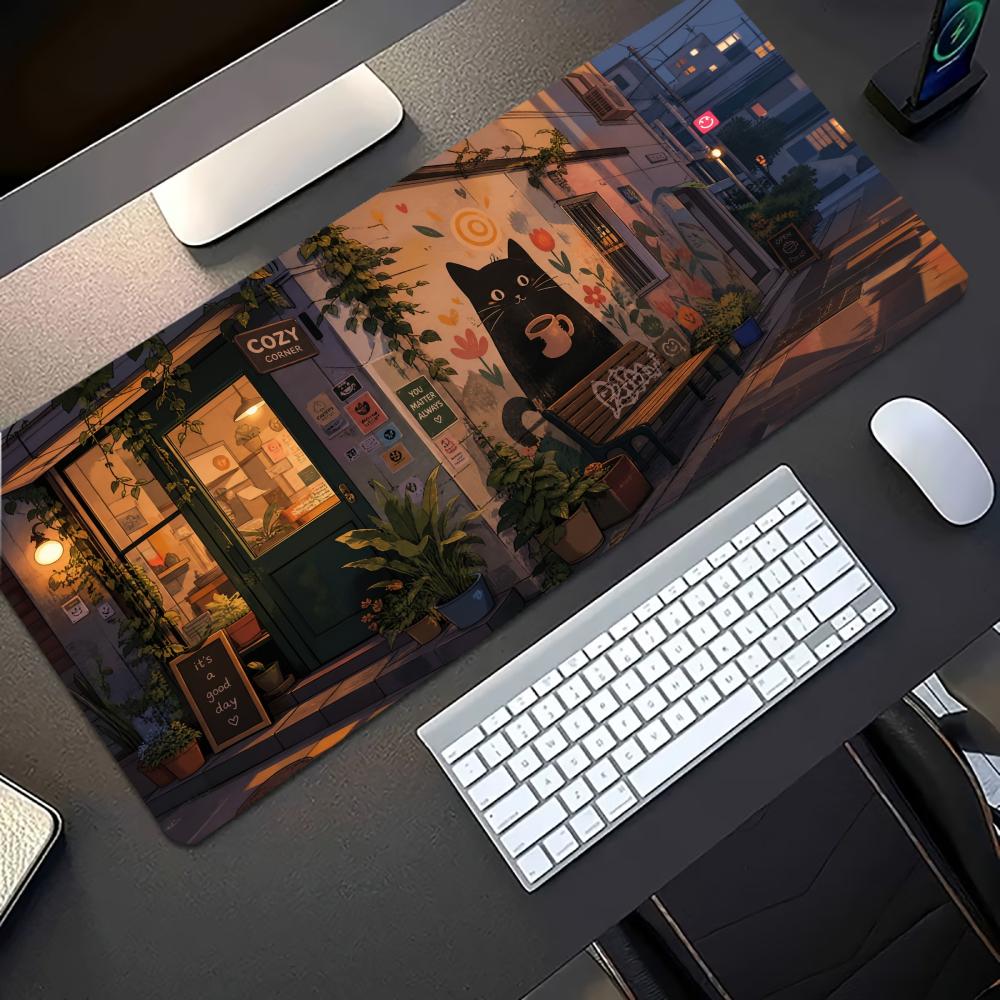 Cozy Anime Street Extended Gam - огляд і ціна Desk Setup Laptop And Pc
