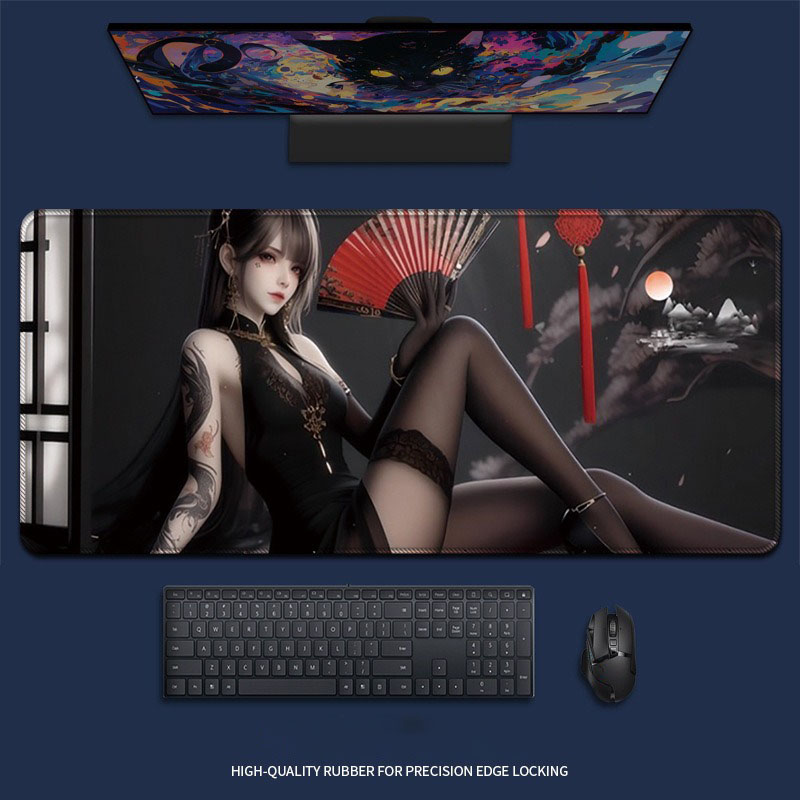 Sexy Anime Girl Red Fan Extend - огляд і ціна Desk Setup Red