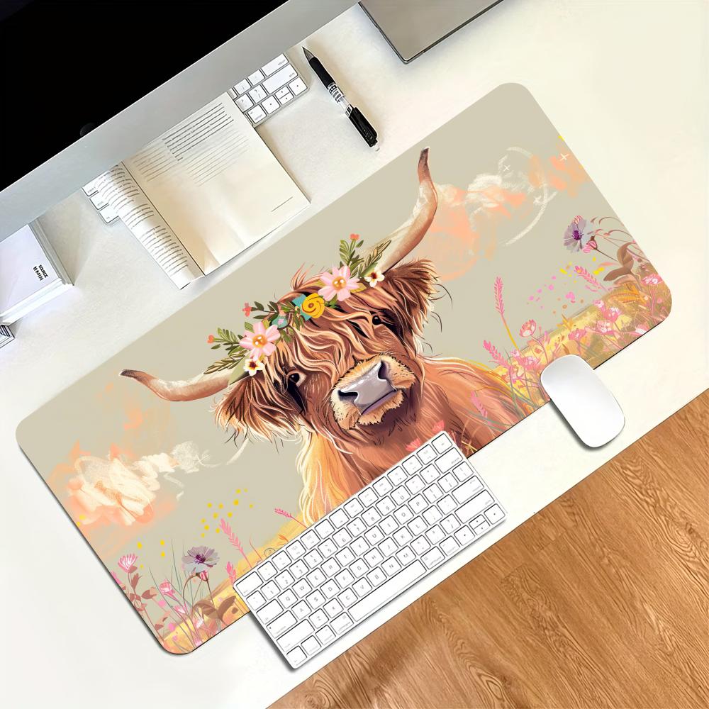 Vintage Highland Cow Floral Ga - огляд і ціна Desk Setup Laptop And Pc