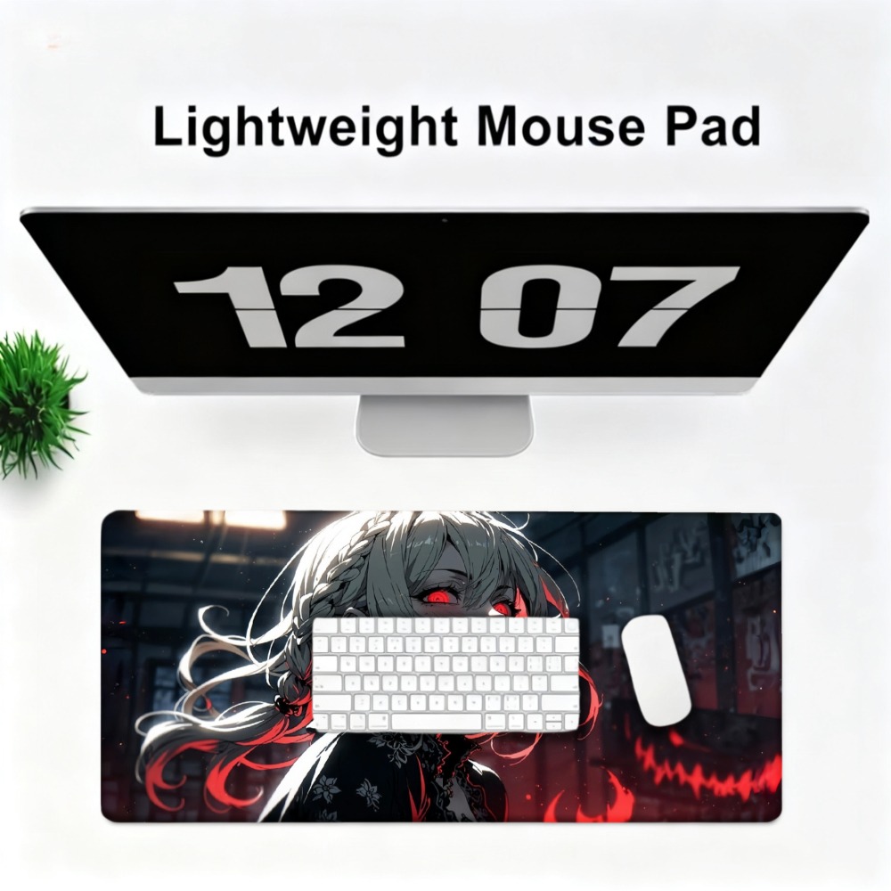 An anime girl with red flames  - огляд і ціна Desk Setup Red