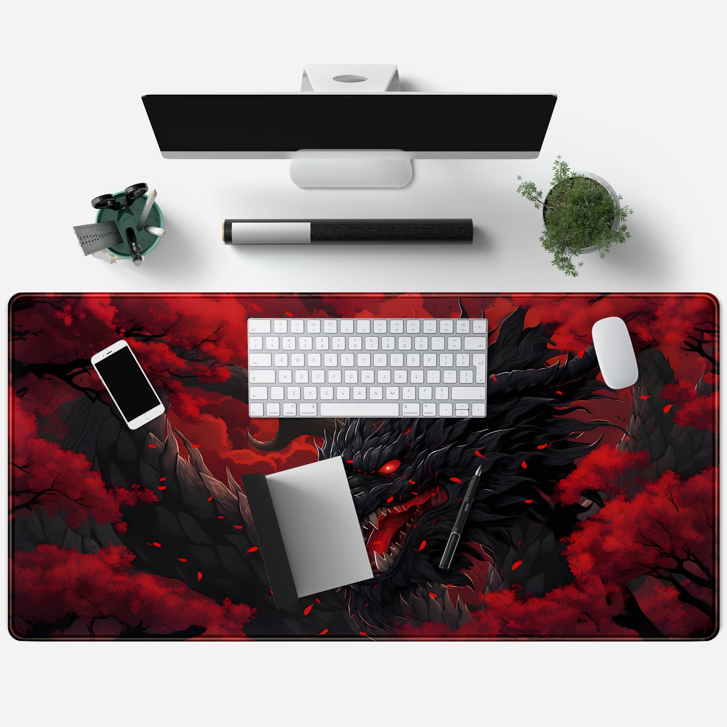 Huge Dragon Large Mouse Pad Co - огляд і ціна Desk Setup Red