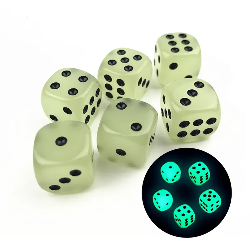 6-36Pcs 14mm Luminous Dice 6 S - огляд і ціна Desk Setup Dark