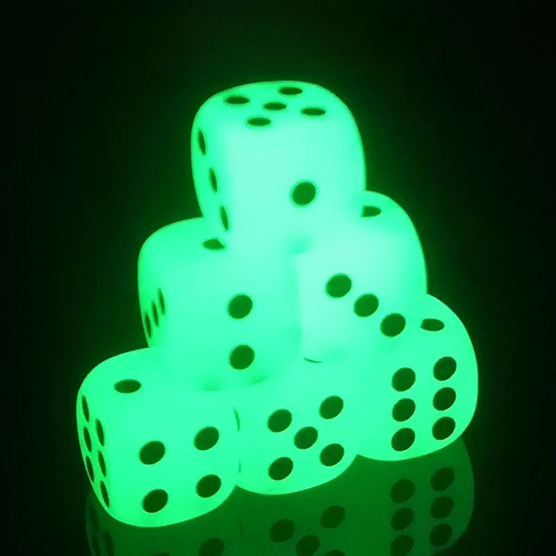 6-36Pcs 14mm Luminous Dice 6 S - огляд і ціна Desk Setup Dark