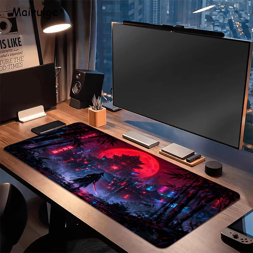 Samurai Red Moon Mouse Pads Pc - огляд і ціна Desk Setup Red