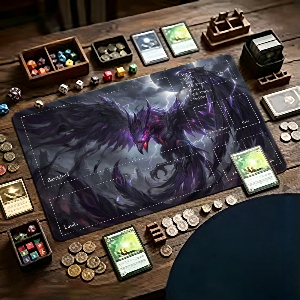 Dark Purple Phoenix Playmat TC - огляд і ціна Desk Setup Dark
