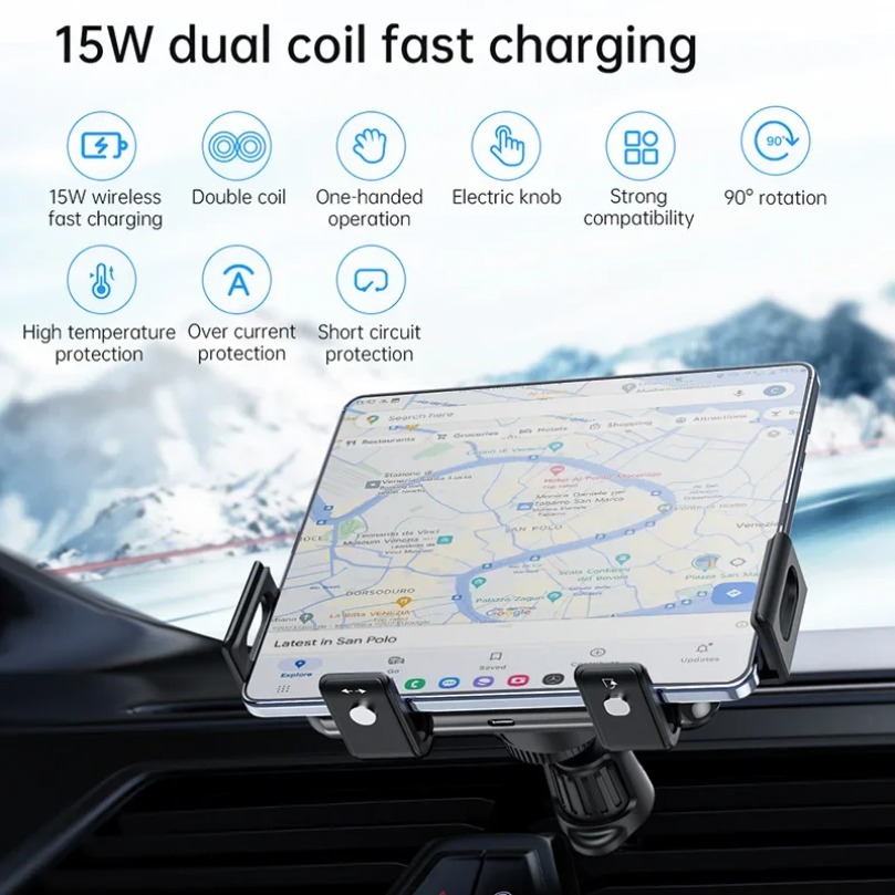 Dual Coil Wireless Fast Car Ch - огляд і ціна Dual Phone Holder