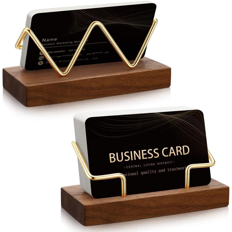 【A8】Wooden Business Card Holde - огляд і ціна Desk Setup Home Office