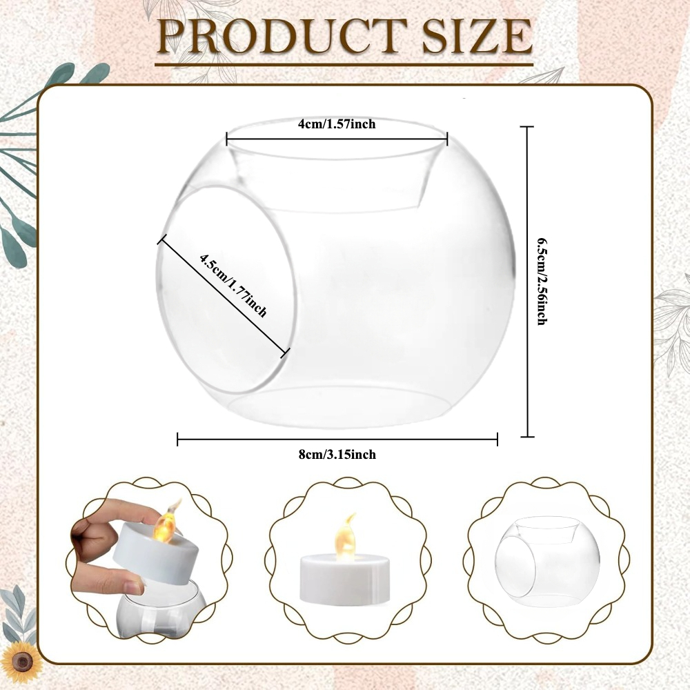 6/12pcs Glass Round Hollow Can - огляд і ціна Desk Setup Lighting