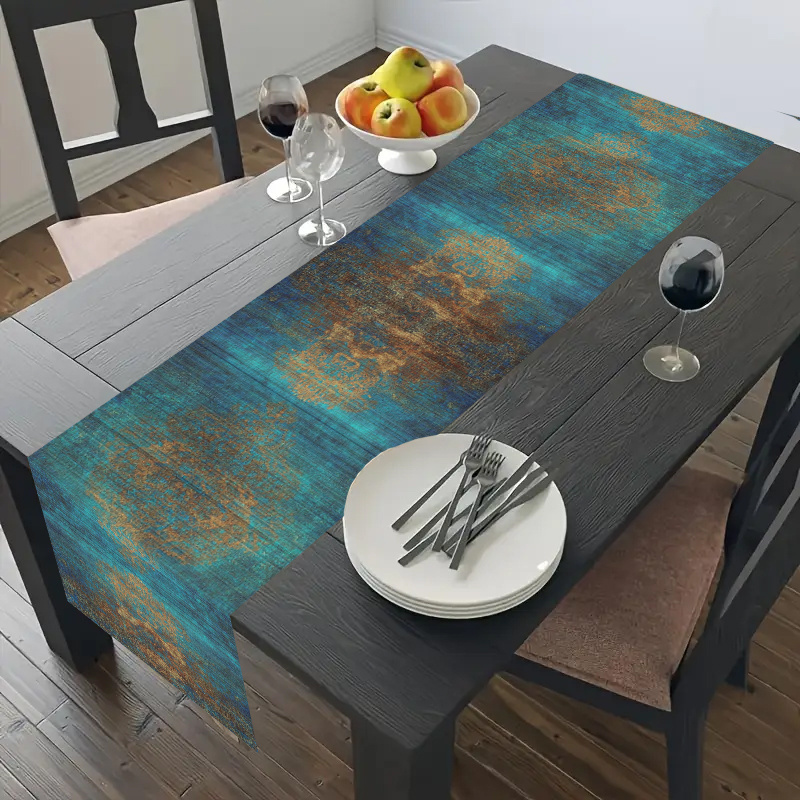Dark Blue Retro Woven Table Ru - огляд і ціна Desk Setup Dark