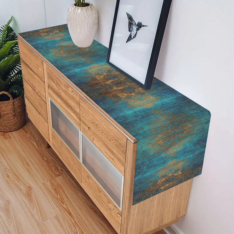 Dark Blue Retro Woven Table Ru - огляд і ціна Desk Setup Dark