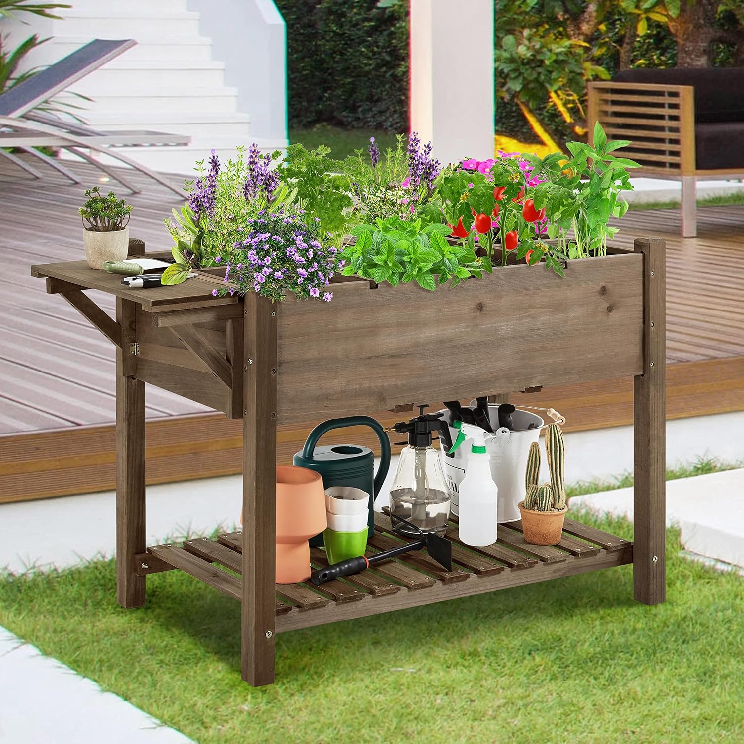 Herb Garden Planter Outdoor Wo - огляд і ціна Desk Setup Dark