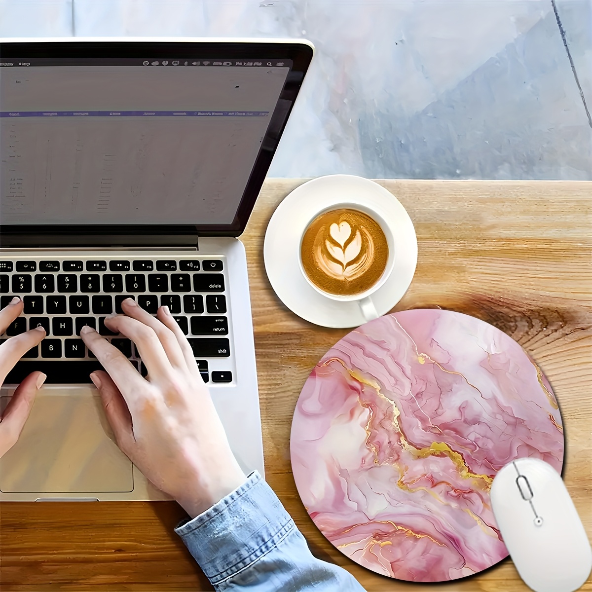 Pink Marble Mouse Pad PC Lapto - огляд і ціна Desk Setup Laptop And Pc