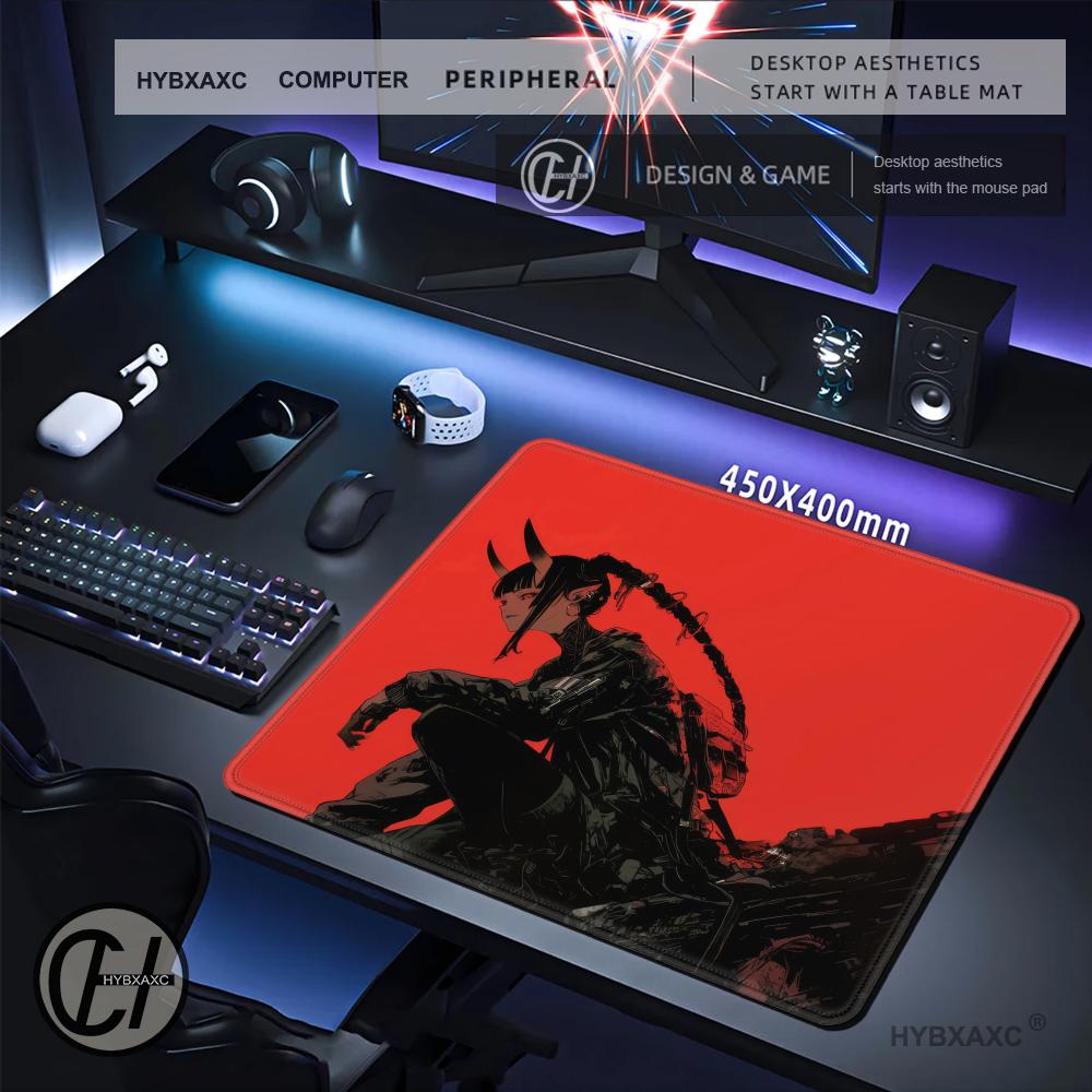 HYBXAXC Red Background Oni Gir - огляд і ціна Desk Setup Red