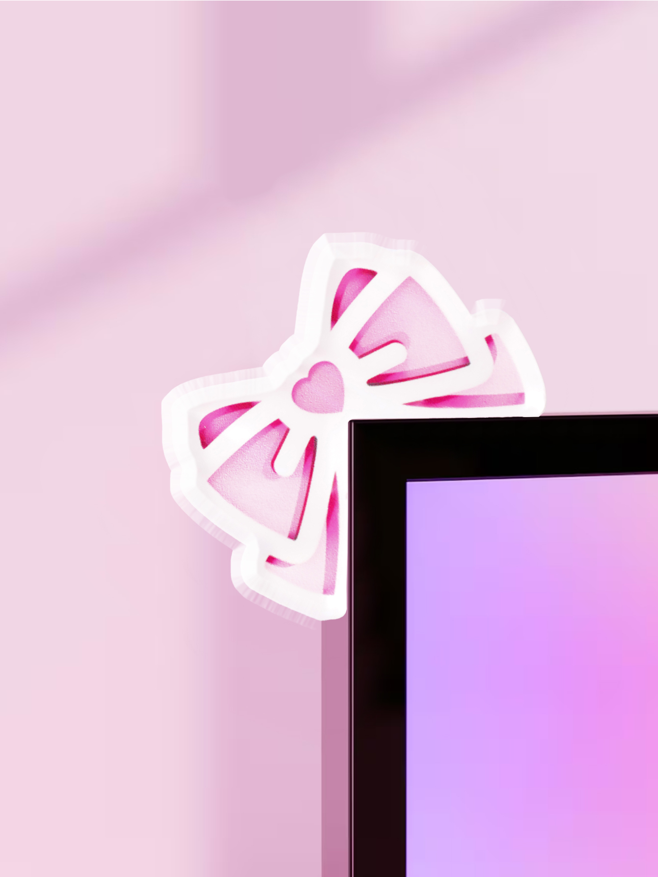 Kawaii Bow Monitor Decor Pink  - огляд і ціна Desk Setup Accessories