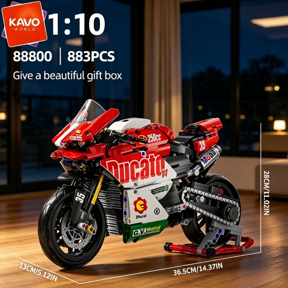 KAVOWORLD 883PCS 1:10 Racing M - огляд і ціна Desk Setup Red
